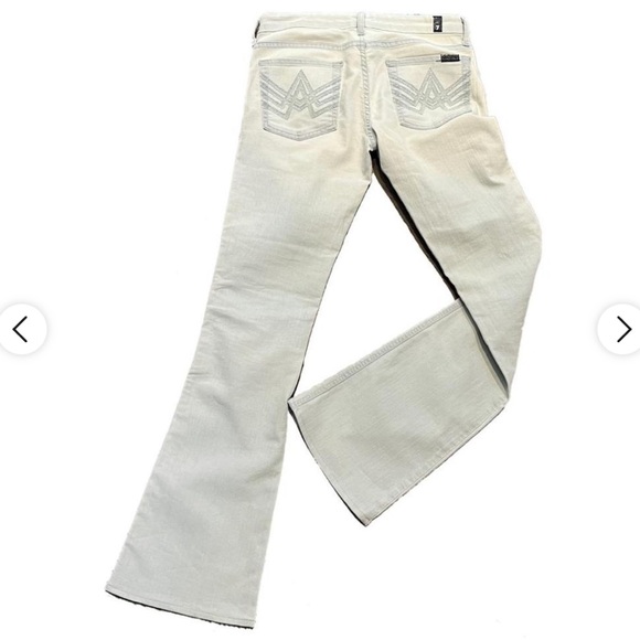 7 For All Mankind Jeans 30 A Pocket Flare Light Acid Wash Kendrick Lamar - Picture 2 of 5